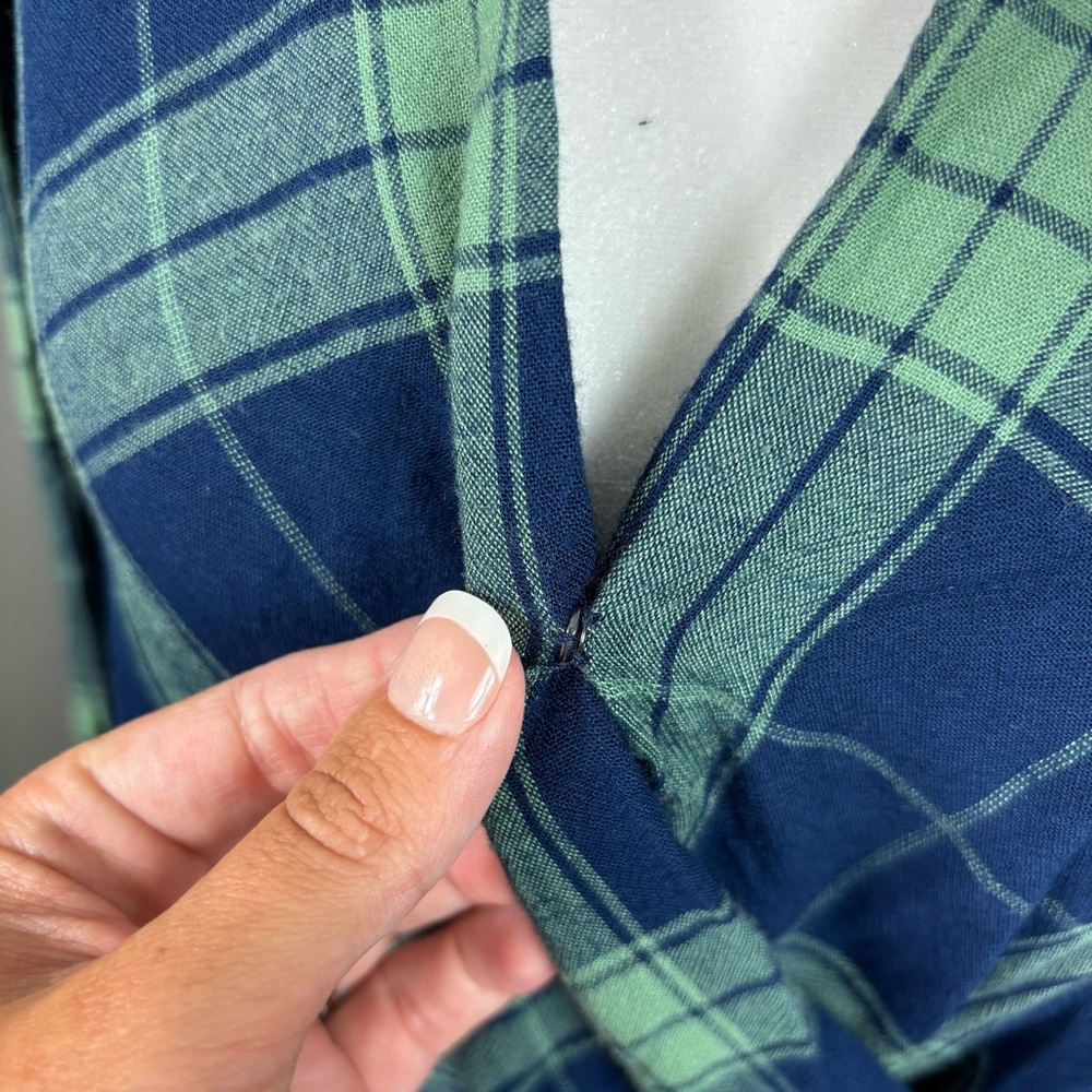 Splendid Plaid Wrap Blouse Size S - Picture 3 of 7